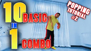 10 IMPORTANT POPPING BASIC  in 1 COMBO for BEGINNERS Part 2 | Popping dance tutorial | Alireza Sonic