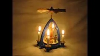 German Candle Carousel Blue Arch Nativity