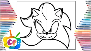 Sonic Shadow in one face coloring page / Sonic vs Shadow / Elektronomia - Energy [NCS Release]