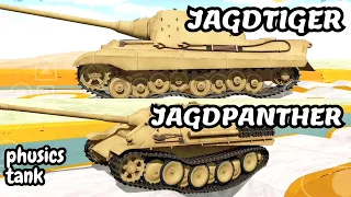 JAGDTIGER   VS JAGDPANTHER | tank physics mobile  |  Simulation  of the tank