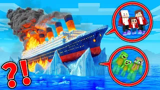 JJ and Mikey Survive SHIP CRASH Into ICEBERG in Minecraft - Maizen