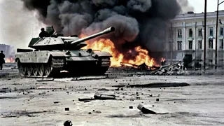 Horrifying Moment, Today! How German Leopard Tanks Bombarded a Row of Russian T-90sm Tanks