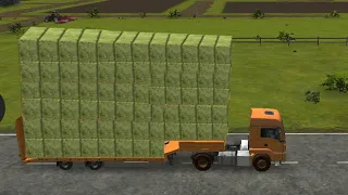 Farming simulator 16 truck over loading with grass slabs ||