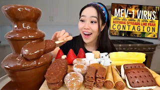 Chocolate Fountain! MOCHI + ICE CREAM + MARSHMALLOW DESSERT MUKBANG!