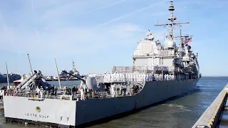 USS Leyte Gulf Returns To Norfolk