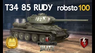 T34 85 RUDY Ace Mastery Gameplay - WOT World of Tanks Blitz - robsto100