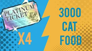 4 PLATINUM TICKET`S 3000 Cat Food Opening!! (Battle cats)