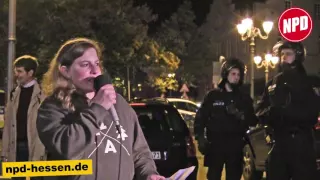 Melanie Dittmer am 07.10. auf der Demo in Wetzlar