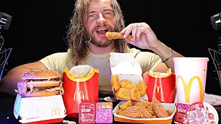 [ASMR] Eating Mc Donald's Chicken & Burger Feast