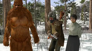 Bigfoot Meets The Sasquatch Hunter in Red Dead Redemption Undead Nightmare