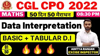 🔴DAY 01 || DATA INTERPRETATION 01 || CGL CPO 2022 || 50 दिन 50 मैराथन || By Aditya Ranjan Sir #ssc