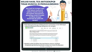 SOLUSI HASIL TES ANTIGEN/PCR TIDAK MUNCUL DI PEDULILINDUNGI