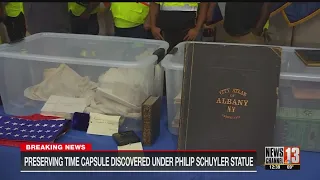 Time capsule's historical contents unveiled in Albany