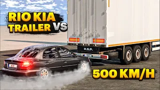 RIO KIA Vs Trailer 😱 500 KM/H 😱 | BeamNG Drive | Crash Test