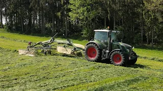 Fendt 516 Profi+ mit Krone Swadro TS 620 im Einsatz