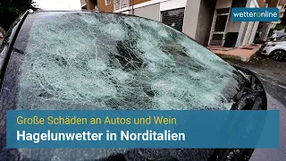 Großhagel beschädigt Autos und Wein in Norditalien