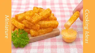 Miniature Crispy French Fries & Cheese Sauce #YumupMiniature