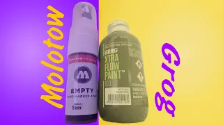Review of MOLOTOW 411 marker and GROG XTRA FLOW PAINT refill (Russian language)