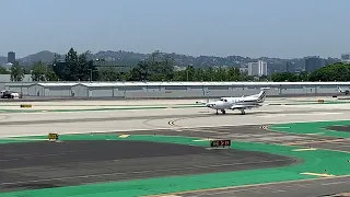 Pilatus pc-12 takes off at Santa Monica Airport