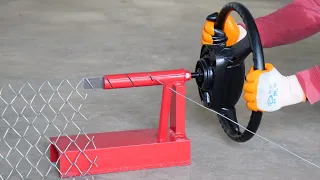 How To Make A Simple Chain Link Fencing Machine Using Car Steering Wheel | DIY