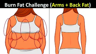 Fat Burning Workout Exercise Challenge - (Arm + Back Fat) Weight Loss Fitness Training at Home