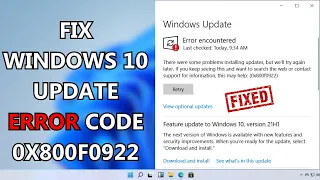 How to Fix Windows 10 Update Error Code 0x800f0922 (2023)