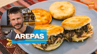 AREPAS: pão de farinha de milho tradicional da Venezuela | Rodrigo Hilbert | Tempero de Família