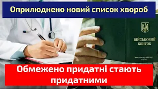 Опубліковано НОВИЙ СПИСОК ХВОРОБ для визначення придатності до військової служби