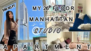 My NYC Luxury High-Rise STUDIO Apartment Tour! || INSANE SKYLINE VIEWS!!! | Midtown Manhattan