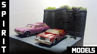 Диорама "Los-Angeles street in the 80's" в масштабе 1/64 - Мачбокс - Matchbox