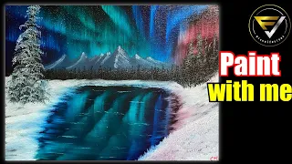 “ Mysterious Aurora “ Oil Painting Art ASMR Tutorial - How to paint Northern Lights