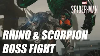 Spider-Man (PS4) - Rhino & Scorpion Boss Fight Gameplay & Tips