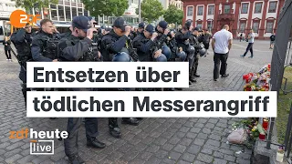 Polizist stirbt nach Messerangriff in Mannheim | ZDFheute live von der Gedenkveranstaltung