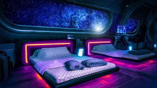 Dark Starship Sleeping Quarters ✨ White Noise Sleep Sounds with Deep Bass 🎧 10 Hours