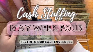 $371 CASH ENVELOPE STUFFING | SINGLE INCOME FAMILY OF FOUR | ZERO BASED BUDGET | MAY PAYCHECK #4