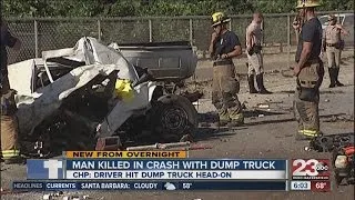 Man killed in head-on crash with a dump truck