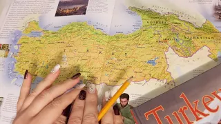 ASMR ~ Turkey History and Geography ~ Soft Spoken Page Turning Map Pointing