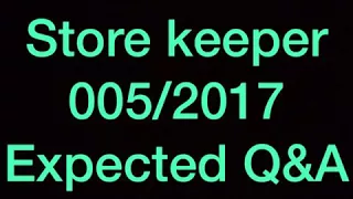 Store keeper psc expected question and answers jan 20 part 2