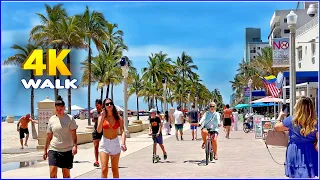 【4K】𝐖𝐀𝐋𝐊 ➜ ☘️ HOLLYWOOD Beach 🇺🇸 USA 🇺🇸  4K video 𝐇𝐃𝐑 !