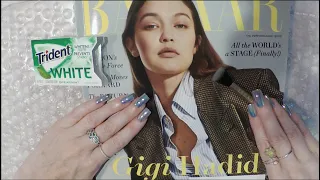 ASMR Gum Chewing Magazine Flip Through | Gigi Hadid | Tingly Whisper