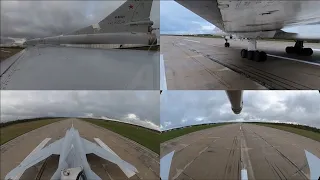 Ту-22М3. Вид сразу с 4 камер, синхронизированных по времени!