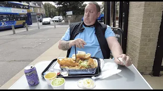 Eating Fish & Chips at a Mothers in Bradford