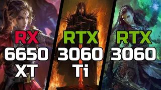 RX 6650 XT vs RTX 3060 Ti vs RTX 3060 - Test in 20 Games