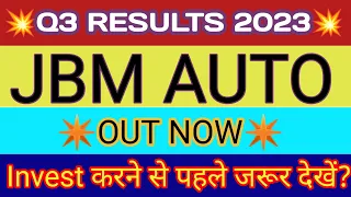 JBM Auto Q3 Results 2023 | JBM Auto Results | JBM Auto Share Latest News | JBM Auto Stock Analysis