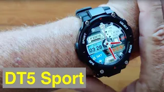 DTNo.1 DT5 Sport 1.45” 454x454px Screen IP68 BT Calling 100+Dials Smartwatch: Unboxing & 1st Look