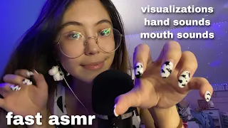 ASMR | Fast Hand Sounds, Mouth Sounds, and Visualizations | upclose whispers