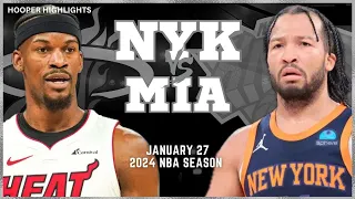 Miami Heat vs New York Knicks Full Game Highlights | Jan 27 | 2024 NBA Season