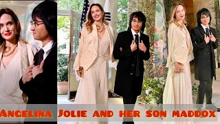 ★When I saw them I gasped! Beautiful Angelina Jolie Accompanied by Maddox for a State Dinner at WH♥