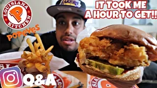 Popeyes Fried Chicken: New Spicy Chicken sandwich, Cajun French Frys, Red Beans And Rice, Mukbang