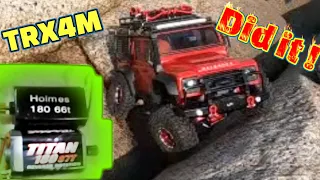 I re-challenged the valley on a Traxxas TRX4M Defender with a HOLMES HOBBIES 66T motor.